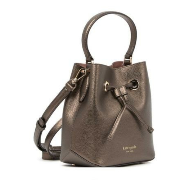 Kate Spade Eva Ash Metallic Bucket Bag - Picture 3 of 8